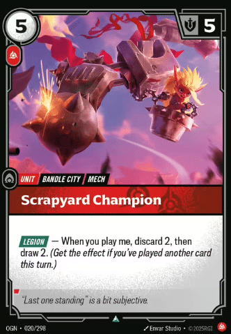 A single glance at Scrapyard Champion plunges you into Bandle City’s makeshift warzone. Against a bruised purple sky, a small