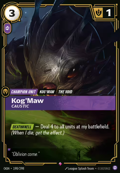 The first thing that hits you about Kog'Maw is the sheer sense of dread. Not loud, not screaming—just heavy. Looming.