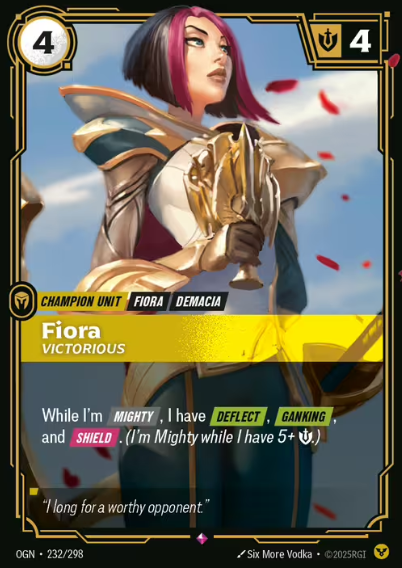 The first thing that hits you about Fiora from Riftbound TCG is the poise. She doesn’t shout, doesn’t posture—she s