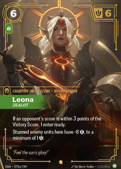 There’s no sunlight in this Leona. No warmth. The first thing you notice is how cold everything feels despite the blaz